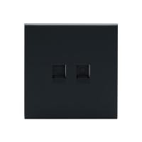ราคา เต้ารับโทรศัพท์และคอมพิวเตอร์ SAHN 6P/6C D19-BL สีดำ (1257234)