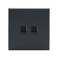 ราคา เต้ารับคอมพิวเตอร์คู่ CAT6 SAHN D37-BL สีดำ (1257235)