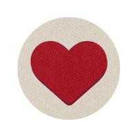 ราคา พรมเช็ดเท้าดักฝุ่น PRAW ROUND HEART RED 75X75 ซม. สีเบจ (1273183)