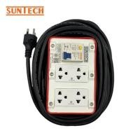 ราคา บล็อกยาง PVC 4 ช่อง พร้อมเบรกเกอร์ RCBO 16 แอมป์ SUNTECH RGB4O1510 10 เมตร สีขาว/ส้ม (1273603)