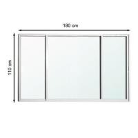 ราคา หน้าต่างบานเลื่อน อะลูมิเนียม S-F-S MHOLARN 180X110 ซม. สีขาว (1269232)