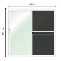 ราคา ประตูบานเลื่อน อะลูมิเนียม S-S มุ้ง LYNN OK 200X205 ซม. สีขาว (1269486)