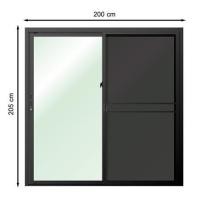 ราคา ประตูบานเลื่อน อะลูมิเนียม S-S มุ้ง LYNN OK 200X205 ซม. สีดำ (1269474)