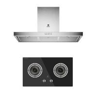 Electrolux เตาแก๊สแบบฝัง+เครื่องดูดควันกระโจม รุ่น EHG723BA+ECT9623X
