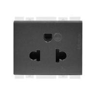 ราคา เต้ารับเดี่ยว 3 ขา มีม่านนิรภัย BTICINO BAMBOO SAE2125TGR สีดำ (1265084)