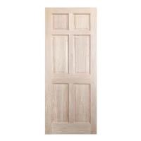 ราคา ประตูไม้เนื้อแข็ง N999 นารา 06 80X200 ซม. สีธรรมชาติ ไม่เจาะลูกบิด (1236372)