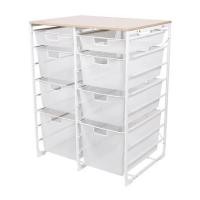 ราคา ชั้นลิ้นชัก 4 ชั้น พร้อม TOP ไม้ STACKO FLEXI 70.2x51.4x90 ซม. สีขาว (1268997)