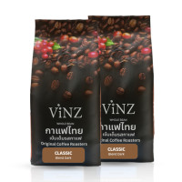 ราคา เมล็ดกาแฟ ViNZ ดอยช้าง คลาสสิค อาราบิก้า เบลน โรบัสต้า,พีเบอร์รี่ คั่วเข้ม 2 ถุง (ถุงละ 250 กรัม) (888108700117)