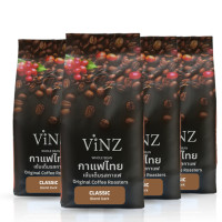 ราคา เมล็ดกาแฟ ViNZ ดอยช้าง คลาสสิค อาราบิก้า เบลน โรบัสต้า,พีเบอร์รี่ คั่วเข้ม 4 ถุง (ถุงละ 250 กรัม) (888108700118)