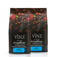 ราคา เมล็ดกาแฟ ViNZ ดอยช้าง อโรม่า อาราบิก้าเบลนคั่วเข้ม 2ถุง (ถุงละ 250g) (888108700119)
