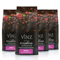 ราคา เมล็ดกาแฟ ViNZ ดอยช้าง มาดาม อาราบิก้าเบลนคั่วเข้ม 4 ถุง (ถุงละ 250g) (888108700122)