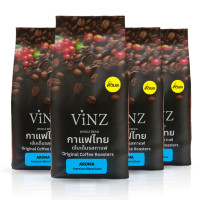 ราคา เมล็ดกาแฟคั่วบด ViNZ อโรม่า ดอยช้าง อาราบิก้า ปลอดสารพิษ คั่วเข้ม 4 ถุง (ถุงละ 250 กรัม) (888108700131)