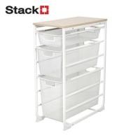 ราคา ชั้นลิ้นชัก 3 ชั้น พร้อม TOP ไม้ STACKO FLEXI 25.6x51.4x69.7 ซม. สีขาว (1268977)