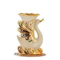 ราคา แจกันตกแต่ง INTERY CT209E041_01 สีขาว/ทอง (1284789)