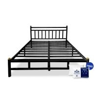 ราคา เตียงเหล็ก 6 ฟุต SOLOMON รุ่น หัวเหลี่ยม สีดำ (888128200183)