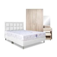 ราคา ชุดห้องนอน 3.5 ฟุต SOLOMON รุ่น HARMONY สีขาว รวมที่นอน (888128200151)