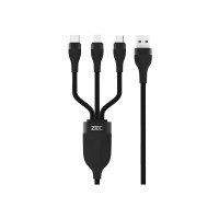 ราคา สายชาร์จ ZTEC รุ่น ZM411 USB-C,Micro-USB-,Lightning ยาว 1 เมตร สีดำ (3 พอร์ต,รองรับชาร์จเร็ว) (888143700023)