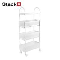 ราคา ชั้นวางของแคบ 4 ชั้น มีล้อ STACKO COMPACT 40X19.8X91 ซม. สีขาว (1277103)