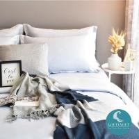 ราคา ชุดผ้าปูที่นอน 5 ฟุต 4 ชิ้น LOFTYSOFT Elegance Collection - Misty Blue SET C (888114500151)
