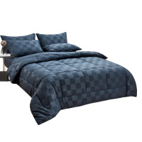 ราคา ชุดผ้าปูที่นอน 5 ฟุต 6 ชิ้น ibed ลายตาราง Mallard Blue พร้อมผ้านวมเย็บติด (888113200093)