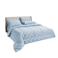 ราคา ชุดผ้าปูที่นอน 6 ฟุต 6 ชิ้น ibed ลายตาราง Milky Blue พร้อมผ้านวมเย็บติด (888113200096)