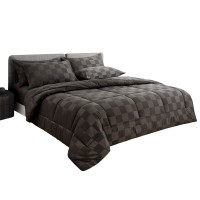 ราคา ชุดผ้าปูที่นอน 6 ฟุต 6 ชิ้น ibed ลายตาราง Dark Chocolate พร้อมผ้านวมเย็บติด (888113200098)