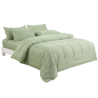 ราคา ชุดผ้าปูที่นอน 5 ฟุต 6 ชิ้น ibed ลายสี่เหลี่ยม Amazonite พร้อมผ้านวมเย็บติด (888113200132)