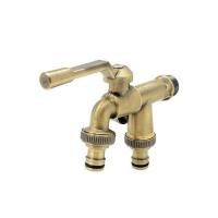 ราคา ก๊อกสนาม 2 หัว DEXZON 1/2 นิ้ว สีทองเหลือง (1280378)