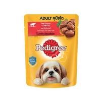 ราคา อาหารเปียกสุนัข PEDIGREE ADULT รสเนื้อวัวในน้ำเกรวี่ 130 ก. (1203135)
