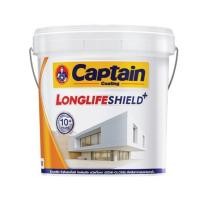 ราคา สีน้ำทาภายนอก ชนิดกึ่งเงา CAPTAIN LONGLIFESHIELDPLUS BASE A สีขาว 1 แกลลอน (1249240)
