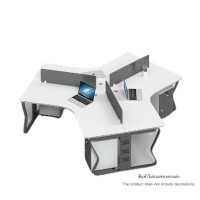 ราคา [Pre-order] โต๊ะทำงาน Proma-POD-05 สีขาว/ดำ แบบ 3 ที่นั่ง (มีตู้เอกสาร) (888126000418)