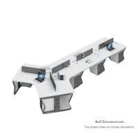 ราคา [Pre-order] โต๊ะทำงาน Proma-POD-05 สีขาว/ดำ แบบ 7 ที่นั่ง (มีตู้เอกสาร) (888126000424)