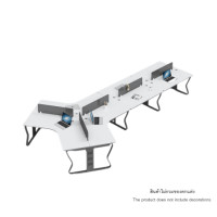 ราคา [Pre-order] โต๊ะทำงาน Proma-POD-05 สีขาว/ดำ แบบ 7 ที่นั่ง (ไม่มีตู้เอกสาร) (888126000423)