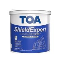 ราคา สีน้ำทาภายนอกและภายใน ชนิดกึ่งเงา TOA SHIELD EXPERT SUPERIOR PREMIUM 2 IN 1 BASE A สีขาว 1 แกลลอน (1267399)