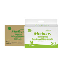 ราคา ผ้าอ้อมผู้ใหญ่เทป MEDICOS ไซซ์ M 20ชิ้น 5แพ็ค/ลัง (100ชิ้น) ซึมซับ 1500CC (888125300037)