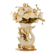 ราคา แจกันตกแต่งพร้อมกุหลาบสีเบจ INTERY CT209E041_07 สีขาว/ทอง/เบจ (1291915)