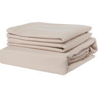 ราคา ผ้าปูที่นอน 6 ฟุต Lunio Microsilk Bedding สีเบจ Pearl Beige (888170800084)