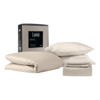 ราคา ผ้าปูที่นอน 3.5 ฟุต LUNIO SPACECOOL BAMBOO BEDDING SET JUPITER BEIGE (888170800111)