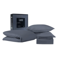 ราคา ผ้าปูที่นอน 5 ฟุต LUNIO SPACECOOL BAMBOO BEDDING SET SATURN BLUE (888170800118)