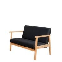 ราคา โซฟาไม้ยางพารา 2 ที่นั่ง EVERGREEN FURNITURE S-NC-02 100*62*72 ไม้สีธรรมชาติ เบาะผ้าสีดำ (888168100074)