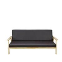 ราคา โซฟาไม้ยางพารา 3 ที่นั่ง EVERGREEN FURNITURE S-C-03 150*62*72 ไม้สีธรรมชาติ เบาะหนังสีกรม (888168100076)