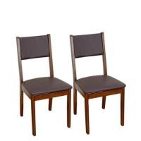 ราคา เก้าอี้ทานข้าวไม้ยางพารา EVERGREEN FURNITURE CC1 46X42X89 CM ไม้สีน้ำตาลเข้ม 2 ตัว / กล่อง (888168100092)