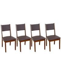 ราคา เก้าอี้ทานข้าวไม้ยางพารา EVERGREEN FURNITURE CC1 46X42X89 CM ไม้สีน้ำตาลเข้ม 4 ตัว / กล่อง (888168100093)