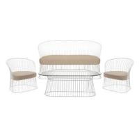 ราคา ชุดโซฟาสนาม 4 ที่นั่ง SPRING BURLY สีขาว/เบจ (1284237)