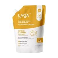 ราคา รีฟิลน้ำยาล้างจานชนิดเข้มข้น LAGA สูตรธรรมชาติ 2000 มล. กลิ่นขิงและเลม่อน (1290888)