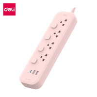 ราคา รางปลั๊กไฟ 4 ช่อง 2USB 1TypeC Deli CT496-PK-01 ความยาวสาย 3 เมตร (888134600049)