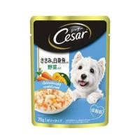 ราคา อาหารเปียกสุนัข CESAR ไก่พร้อมซูริมิและผักในเจลลี่ 70 ก. (1213016)