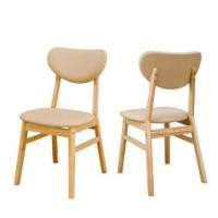 ราคา เก้าอี้ทานข้าวไม้ยางพารา EVERGREEN FURNITURE CBP 42X52X85CM สีไม้ธรรมชาติ เบาะหนังสีครีม 2 ตัว / กล่อง (888168100126)