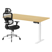 ราคา เซ็ตโต๊ะปรับระดับไฟฟ้า+เก้าอี้ทำงานเพื่อสุขภาพ LUNIO ERGO SPACE II (SIZE 160 X 80 CM) + ADAM DOT.1 THE 3D ERGO CHAIR (สีดำ) (888170800184)