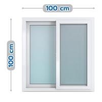 ราคา หน้าต่างบานเลื่อน UPVC HOFFEN 100X100 ซม. สีขาว (1203213)